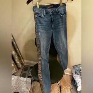 Joe's Jeans Blue Straight Leg with Leopard Accent